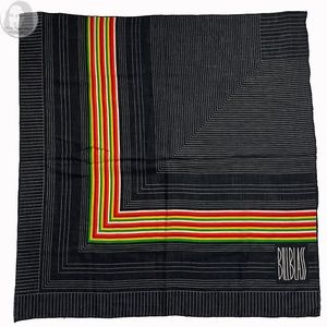 Bill Blass Scarf or Shawl Oversized 42in Black White Stripes Vintage 80s